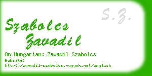 szabolcs zavadil business card